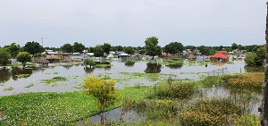 The floods submerged parts of the towns including gas stations