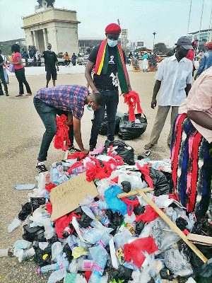 Protesters threw over 3 million bottles of water on the streets