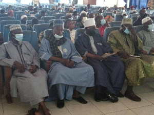 Dr Issaka (second) and Alhaji Seidu (first) and participants