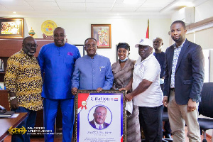 Executives of the group presenting the citation to Dr Owusu Afriyie Akoto