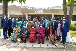 CSIR-Ghana stakeholders take a group photo after a workshop on August 18