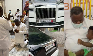 Dr. Kwaku Oten with his wives and children unleash a new customized Rolls Royce