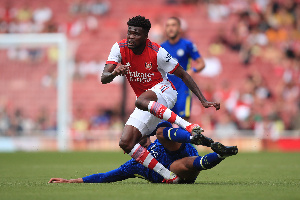 Thomas Partey in action for Arsenal