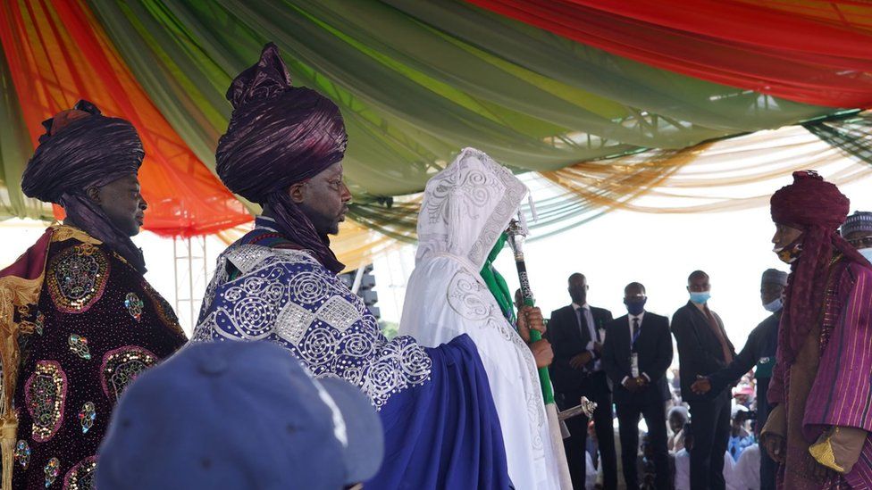 The Emir of Bichi holding the staff of office