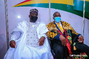 Bawumia (right) with Bagbin during the latter's swearing in in January