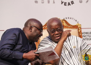 Vice President Bawumia confers with President Akufo-Addo at a function