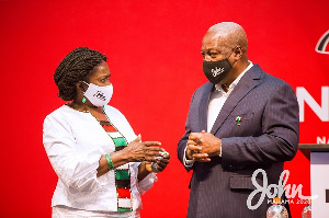 Former President John Dramani Mahama with Professor Naana Opoku Agyemang