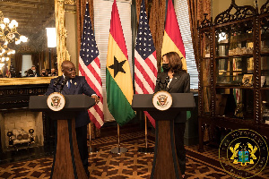 Akufo-Addo with US VP Kamala Harris at the White House