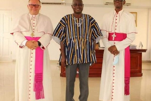 The Apostolic Nuncio (left) with the Regional Minister and another priest