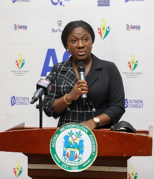 Mrs Akosua Manu, Deputy CEO NYA, delivering the Keynote address