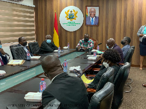 Lands Minister, Samuel Jinapor with members of the committee