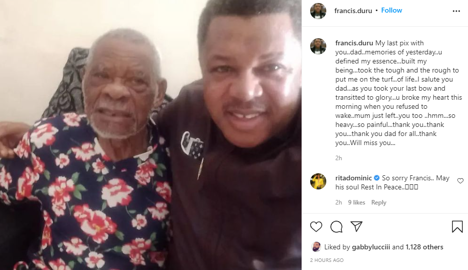 Actor Francis Duru loses father 