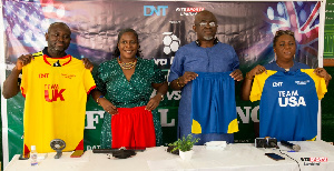 The two teams displaying their jerseys