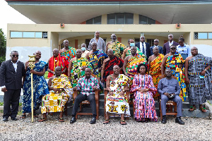 Lands Minister Samuel Jinapor with the chiefs