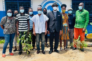 Rev Okosun (fourth right) made the call as part of GNA's road safety campaign