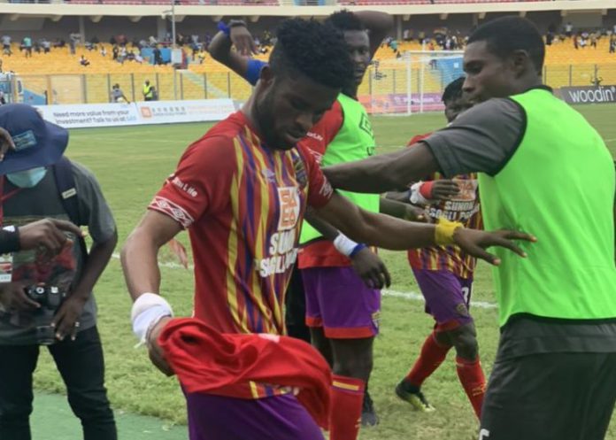 Afriyie Barnieh celebrates his goal against Asante Kotoko