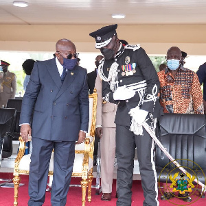 President Akufo-Addo interacting with IGP George Akuffo Dampare