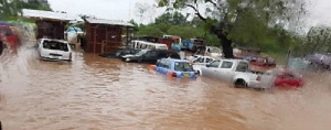 SOme of the roads in Accra and Kumasi have been flooded, causing slow traffic