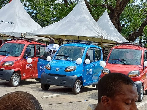 The new CODA Drive cars on display during the launch in Accra