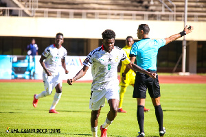 Partey scored a free kick against Zimbabwe