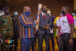 President of Ghana, Nana Addo Dankwa Akufo-Addo with the Baton