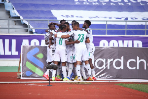 Black Stars celebrate Partey's goal