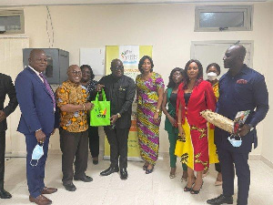 Ambassador Michael Oquaye Jnr in group photo with some participants