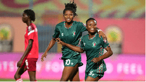 Hasaacas Ladies forwards, Doris Baduwaa(L) and Evelyn Badu (R)