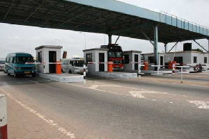 A highway toll booth