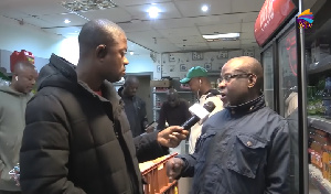 Nana Osei Tutu Bonsu with SVTV's DJ Nyaami in London