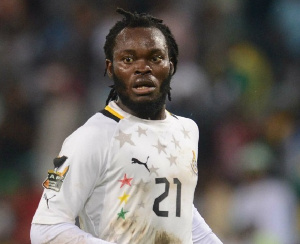 Aduana Stars striker, Yahaya Mohammed playing for Black Stars during AFCON 2012