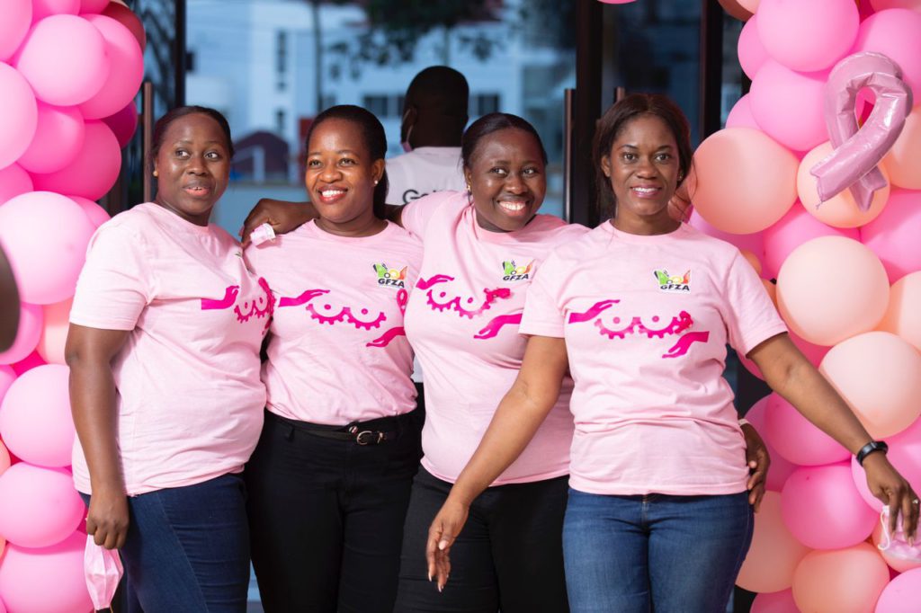 Ghana Free Zones Authority CEO leads staff on Breast Cancer awareness campaign