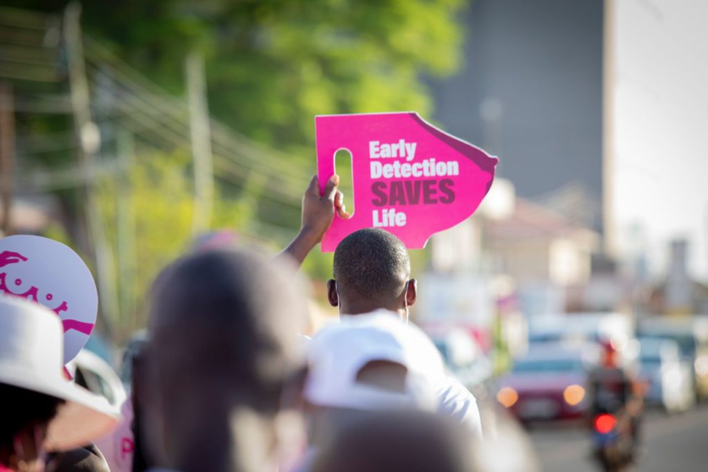 Ghana Free Zones Authority CEO leads staff on Breast Cancer awareness campaign