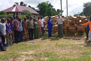 Officials of Genser with beneficiary schools