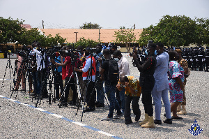 Some members of the press at an event at Police Headquarters in Accra | File photo