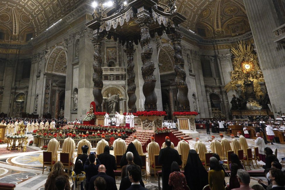 Pope Francis marks Christmas Eve with mass attended by 2,000