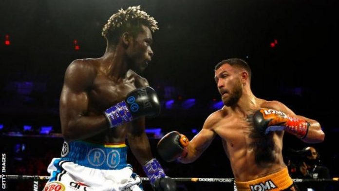 Ukraine's Vasiliy Lomachenko beat Ghana's Richard Commey on points when the two fought in December