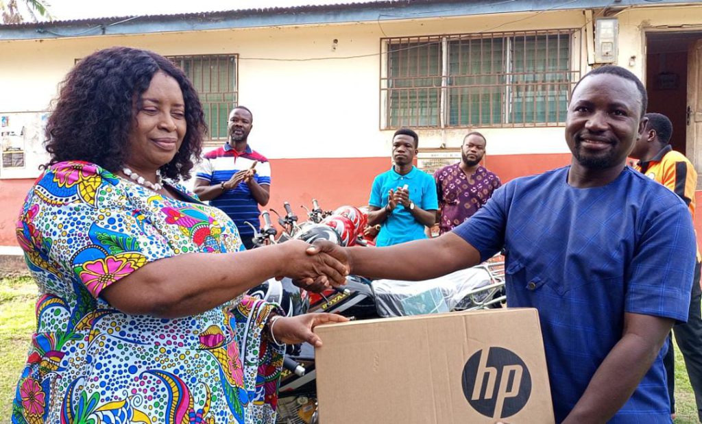 Biakoye Dce Presents Motorbikes, Laptops To Enhance Operations 