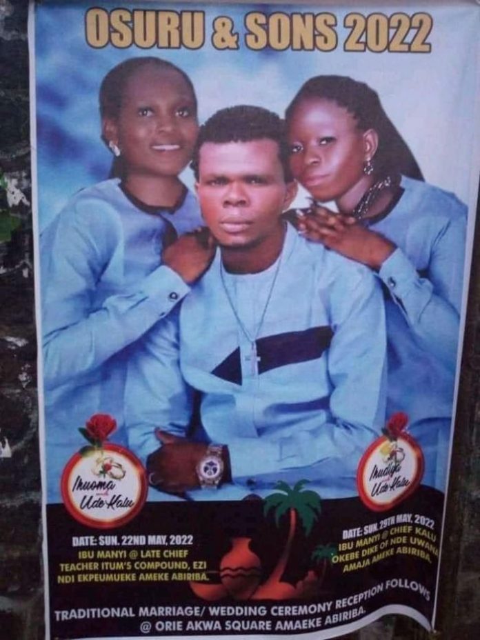 Man Set To Marry Two Wives From Same Community At The Same Time (Photo)