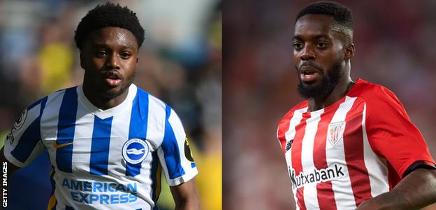 Brighton defender Tariq Lamptey and Athletic Bilbao forward Inaki Williams