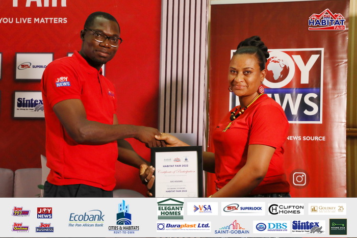 Ecobank-JoyNews Habitat Fair sponsors receive certificates of honour