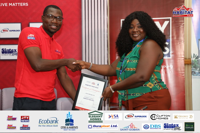 Ecobank-JoyNews Habitat Fair sponsors receive certificates of honour