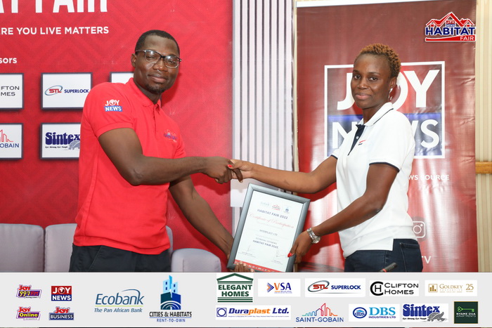 Ecobank-JoyNews Habitat Fair sponsors receive certificates of honour