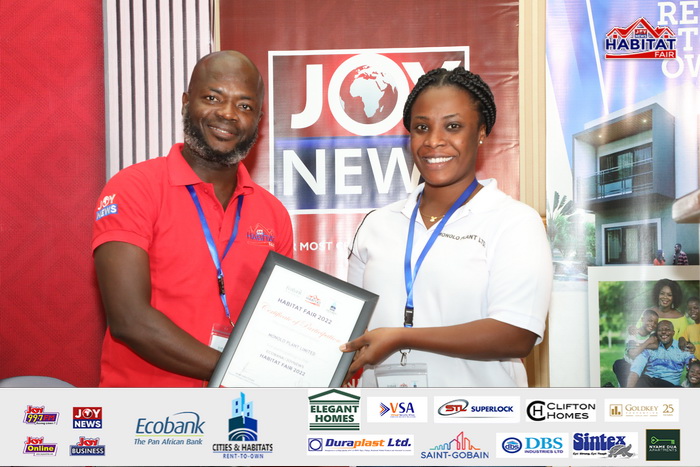 Ecobank-JoyNews Habitat Fair sponsors receive certificates of honour