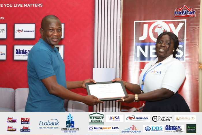 Ecobank-JoyNews Habitat Fair sponsors receive certificates of honour