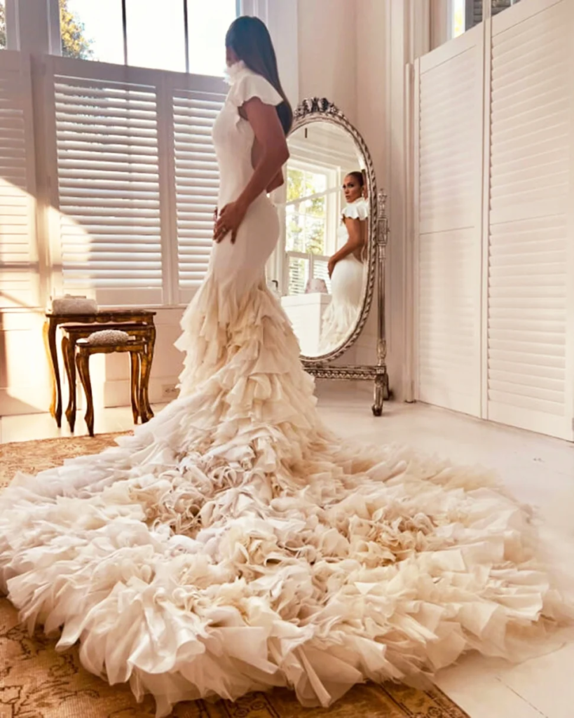 See Jennifer Lopez in her three unique wedding gowns