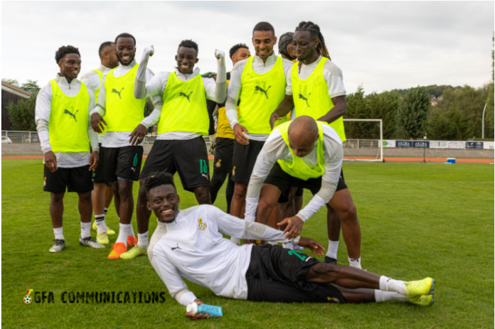 Black Stars players in joyous mood