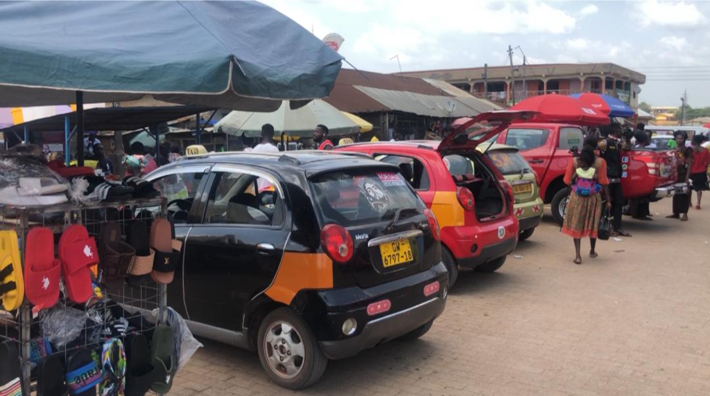 Commercial drivers at Effiduase ground vehicles in protest against hikes in fuel prices