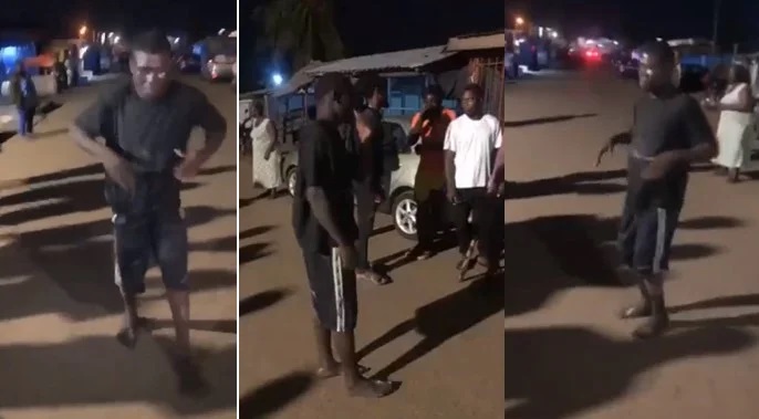 Residents force thief to dance