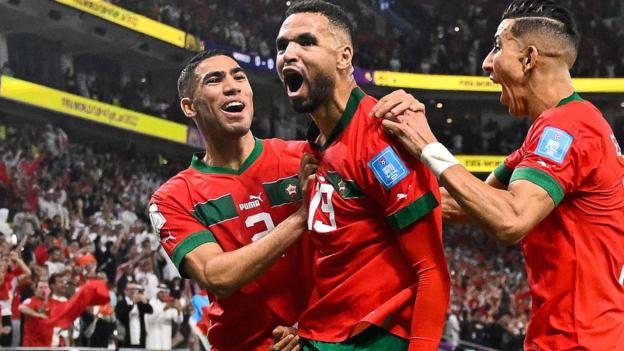 Morocco players celebrate